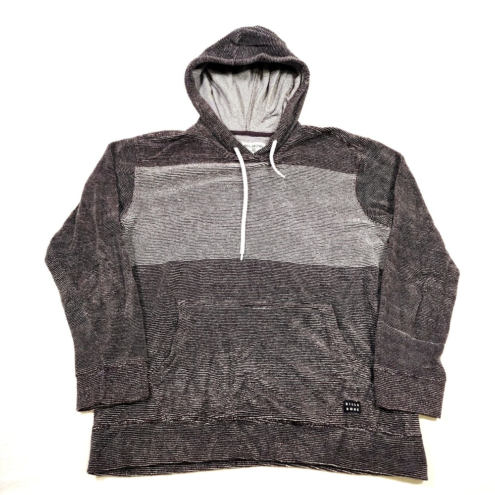 Billabong Sweater Mens Large Pullover Hoodie Striped Poncho Surf Beach Baja